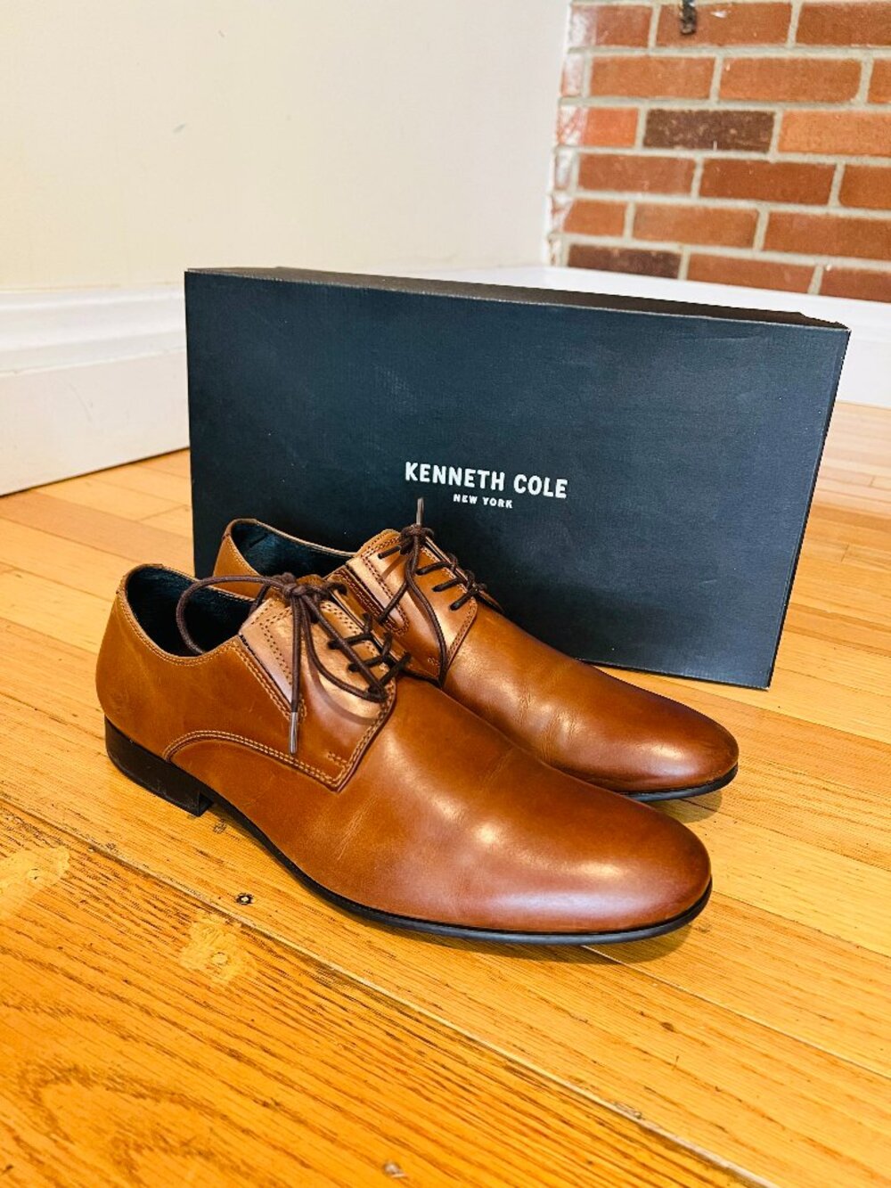 Kenneth Cole New York Men's Cognac Brown Derby Dress Shoes Size 8 M